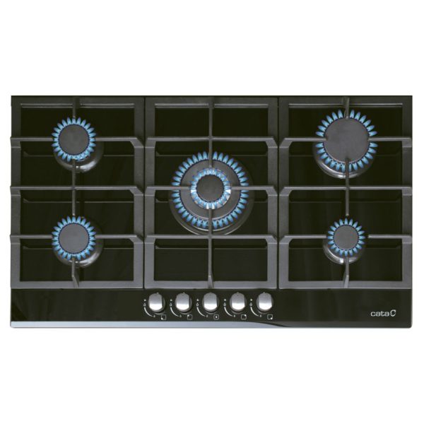 ENCIMERA CRISTAL GAS CATA LCI9041BK 5 FUEGOS HIERRO FUNDIDO 08005404