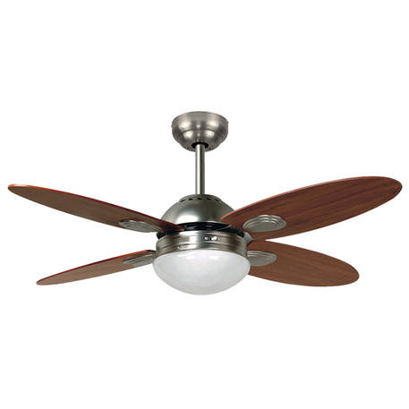 VENTILADOR TECHO BASTILIPO BERMEO NIQUEL 105 CM C/LUZ 60W MANDO DISTANCIA