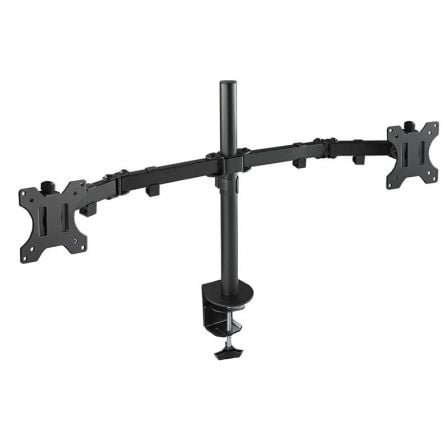 Soporte de Mesa para 2 Monitores TooQ DB1232TN-B/ Giratorio/ Inclinable/ hasta 8kg