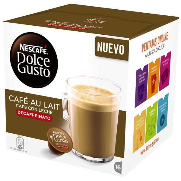 CAJA 3 PACKS 16 CAPS DOLCE GUSTO CAFE CON LECHE DESCAFEINADO 12293457