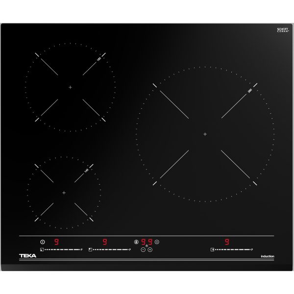 VITROCERAMICA INDUCCION TEKA IZC63017MSS 3 ZONAS, FOCO 28CM BISEL FRONTAL