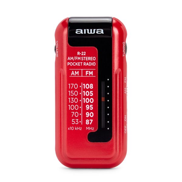 RADIO BOLSILLO AIWA R-22RD ROJO+CASCOS INCLUIDOS