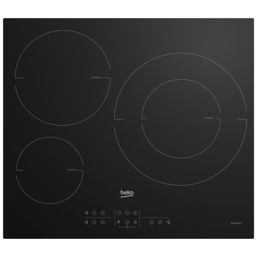VITROCERAMICA INDUCCION BEKO HII63205MT 3 ZONAS, FOCO DOBLE 32 CM 7.200W