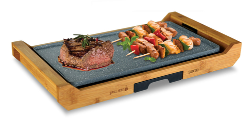 PLANCHA DE ASAR SOGO SS1223 BAMBU 43X23 CM. 2.200W
