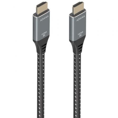 Cable HDMI 2.1 8K Aisens A150-0878/ HDMI Macho - HDMI Macho/ 10m/ Gris y Negro