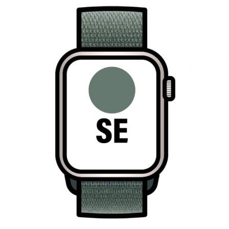 Apple Watch SE/ GPS/ 40mm/ Caja de Aluminio Blanco Estrella/ Correa Loop Deportiva Verde Lago