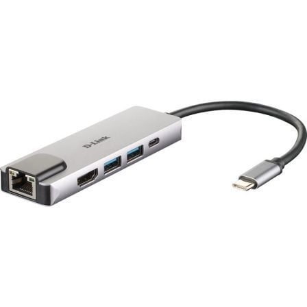 Docking USB Tipo-C D-Link DUB-M520/ 2xUSB/ 1xUSB Tipo-C/ 1xHDMI 4K/ 1xRJ45/ 1xThunderbolt/ Gris