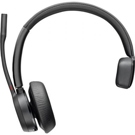 Auricular Inalámbrico Poly Voyager 4310 + Adaptador BT700 + Base de Carga/ con Micrófono/ Bluetooth/ Negro