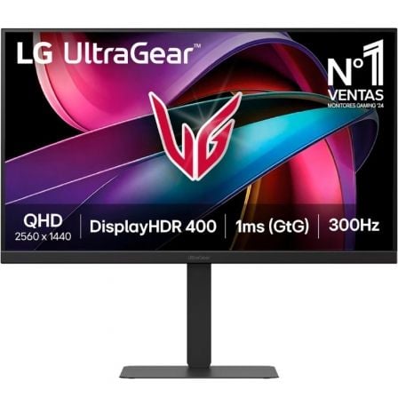 Monitor Gaming LG UltraGear G6 27G640A-B 27"/ QHD/ Multimedia/ 1ms/ 300Hz/ IPS/ Regulable en Altura/ Negro
