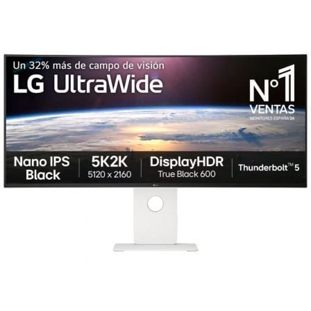Monitor Gaming Ultraparonámico Curvo LG UltraGear 40U990A-W 40"/ 5K2K/ Multimedia/ 1ms/ 120Hz/ IPS/ Regulable en altura/ Blanco