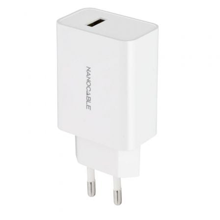 Cargador de Pared Nanocable 10.10.2003/ 1xUSB/ 10W/ Blanco