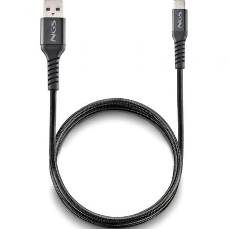 Cable USB 2.0 NGS KNOT-AC/ USB Macho - USB Tipo-C Macho/ 480Mbps/ 1m/ Negro