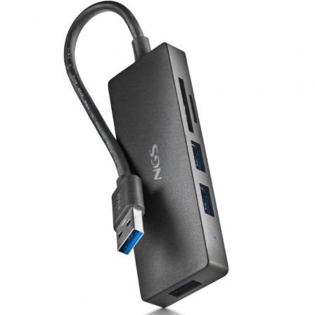 Hub USB NGS IHUB READER/ 3xUSB 3.0/ 1xLector de Tarjetas