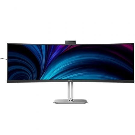 Monitor Profesional Ultraparonámico Curvo Philips 49B2U6903CH 48.8"/ Dual QHD/ Multimedia/ Regulable en altura/ Webcam/ Negro