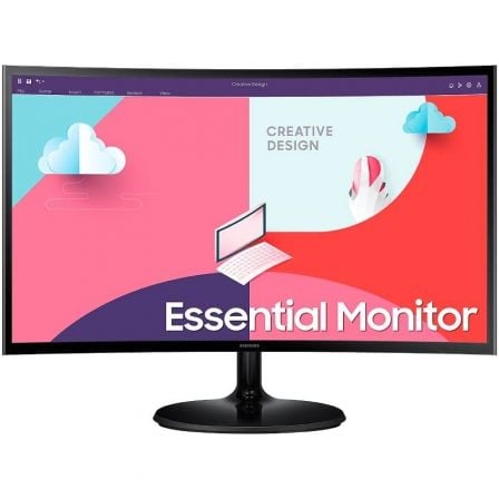 Monitor Profesional Curvo Samsung Essential Monitor S3 S36C S27C360EAU/ 27"/ Full HD/ Negro
