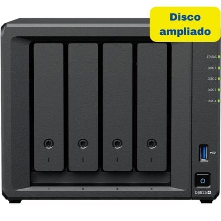 NAS Synology Diskstation DS925+/ 4 Bahías 3.5"- 2.5"/ 4GB DDR4/ 16TB/ Formato Torre