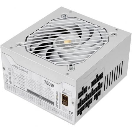 Fuente de Alimentación Mars Gaming MPB750SIM/ 750W/ Ventilador 14cm/ 80 Plus Bronze/ Blanca