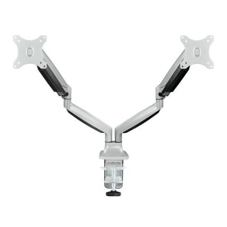 Soporte de Mesa para 2 Monitores TooQ DB3132TNR-S/ Giratorio/ Inclinable/ hasta 9kg