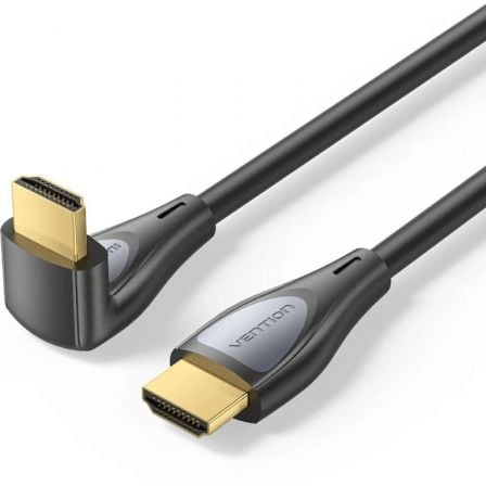 Cable HDMI 2.0 4K Acodado Vention ALRBI/ HDMI Macho - HDMI Macho/ 3m/ Negro