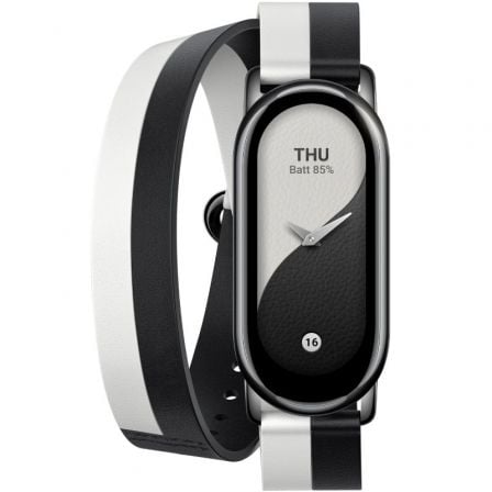 Correa Original para Pulsera Xiaomi Mi Smart Band 8 Double Wrap Strap/ Blanco y Negro
