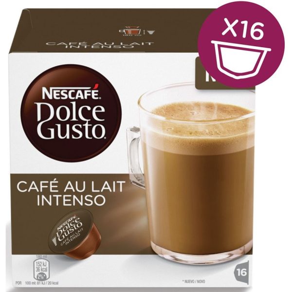 CAJA 3 PACKS 16 CAPS DOLCE GUSTO CAFE CON LECHE INTENSO 12412560