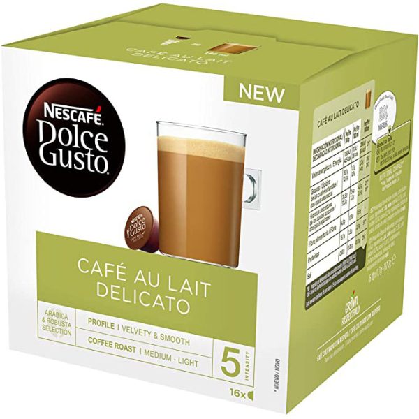 CAJA 3 PACKS 16 CAPS DOLCE GUSTO CAFE AU LAIT DELICATO 12415782