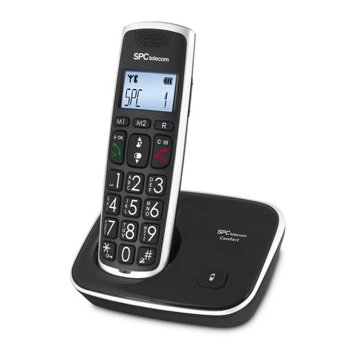 TELEFONO TELECOM DECT 7608 NEGRO TECLAS GRANDES MANOS LIBRES