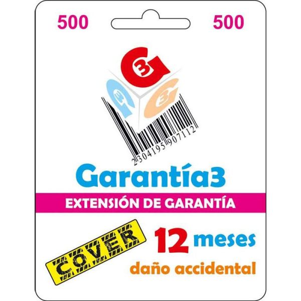 EXT. GARANTIA 3 COVER MAX. 500 EUROS 12 MESES