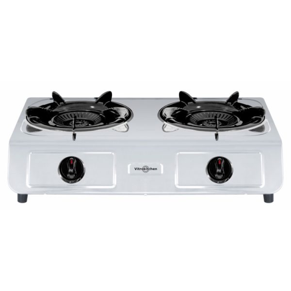 HORNILLO SOBREMESA VITROKITCHEN 3KB260IB 2 FGOS TRIPLE BUTANO ACERO INOX