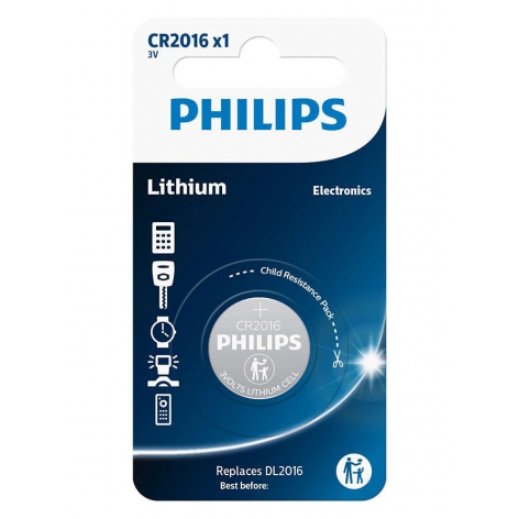 PILA PHILIPS 1-blister (20.0 x1.6) 3.0V CR2016/01B PILA PLANA