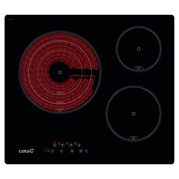 VITROCERAMICA CATA TT6003 3 ZONAS, FOCO TRIPLE 28 CM. 08063212