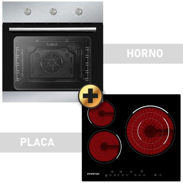 CONJUNTO HORNO + VITRO INFINITON HVCB65H30 A CRISTAL BLACK