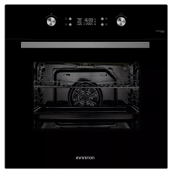 HORNO PIROLITICO INFINITON P709FB A 70 L. 9 FUNCIONES CRISTAL BLACK/ACERO