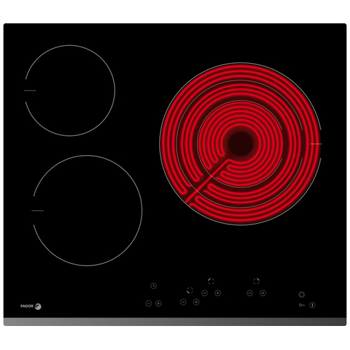 VITROCERAMICA FAGOR 3VFT330AS 3 ZONAS, FOCO TRIPLE 27 CM BISEL FRONTAL