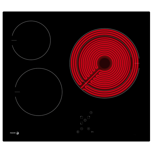 VITROCERAMICA FAGOR 3VFT33AC 3 ZONAS, FOCO DOBLE 27CM 5,7KW