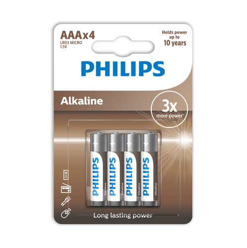 PILA PHILIPS ALKALINE ref. LR03A4B/10 (LR03) AAA