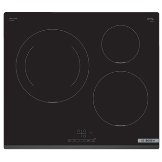 VITROCERAMICA INDUCCION BOSCH PUJ631BB5E NEGRO 3 ZONAS, FOCO 28 CM BISEL DELANTERO 4.600W