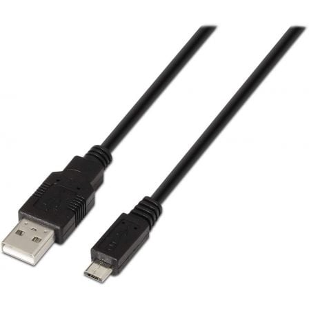 Cable USB 2.0 Aisens A101-0027/ USB Macho - MicroUSB Macho/ 480Mbps/ 80cm/ Negro