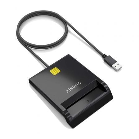 Lector de DNI y Tarjetas Aisens ASCR-SN06-BK/ USB 2.0/ Negro