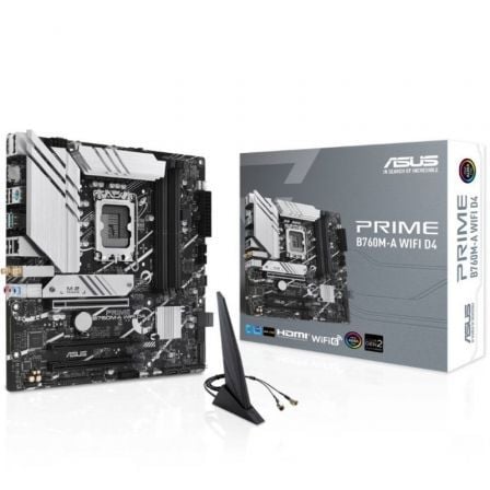 Placa Base Asus PRIME B760M-A WIFI D4 Socket 1700/ DDR4/ PCIe 4.0/ Micro ATX