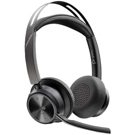 Auriculares Inalámbricos Poly Voyager Focus 2 para Microsoft Teams + Adaptador USB-C-A + Soporte de Carga/ con Micrófono/ Bluetooth/ Negro