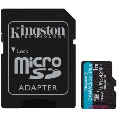 Tarjeta de Memoria Kingston CANVAS Go! Plus 1TB microSD XC con Adaptador/ Clase 10/ 200MBs