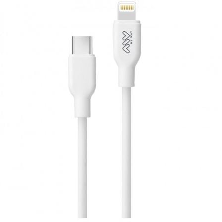 Cable USB 2.0 Tipo-C Lightning Myway MWUSC0023/ USB Tipo-C Macho - Lightning Macho/ Hasta 20W/ 480Mbps/ 1m/ Blanco