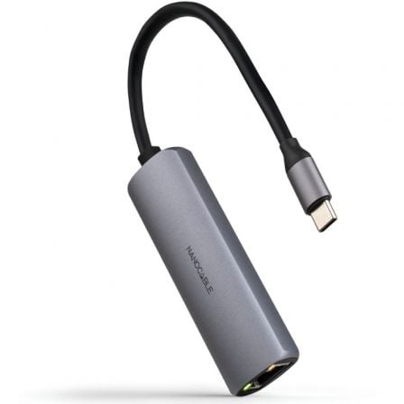 Hub USB Tipo-C 3.1 Nanocable 10.16.4603/ 1xUSB Tipo-C PD/ 1xRJ45/ Gris