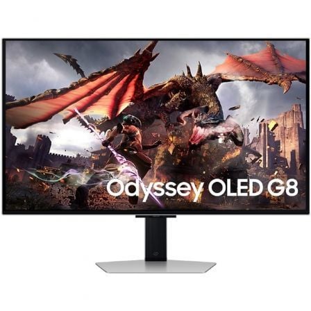 Monitor Gaming Samsung Odyssey OLED G8 S32DG802SU 32"/ 4K/ 0.03ms/ 240Hz/ OLED/ Multimedia/ Regulable en altura/ Gris