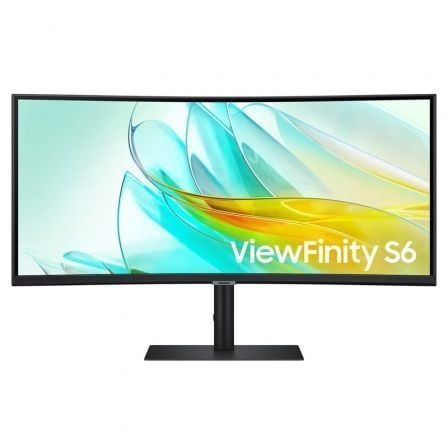 Monitor Profesional Ultraparonámico Curvo Samsung ViewFinity S6 S34C652UAU 34"/ UWQHD/ Multimedia/ Regulable en Altura/ Negro