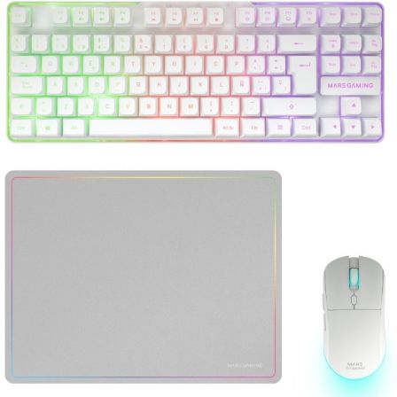 Pack Gaming Mars Gaming MCPWTKL/ Teclado Inalámbrico + Ratón Inalámbrico + Alfombrilla