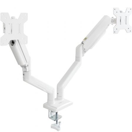 Soporte de Mesa para 2 Monitores TooQ DB1434TNR-W/ Giratorio/ Inclinable/ hasta 10kg