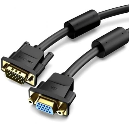 Cable Alargador SVGA Vention DAGBI/ VGA Macho - VGA Hembra/ 3m/ Negro