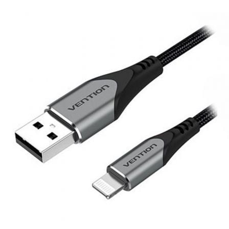 Cable USB 2.0 Lightning Vention LABHF/ USB Macho - Lightning Macho/ 480Mbps/ 1m/ Gris